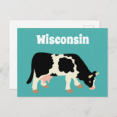 Carte Postale Vache laitière du Wisconsin (Devant / Derrière)