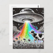 Carte Postale Vache laitière UFO (Devant / Derrière)