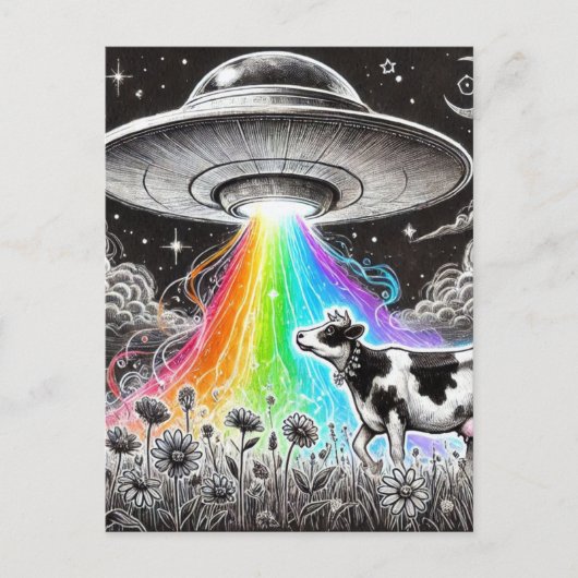 Carte Postale Vache laitière UFO (Devant)