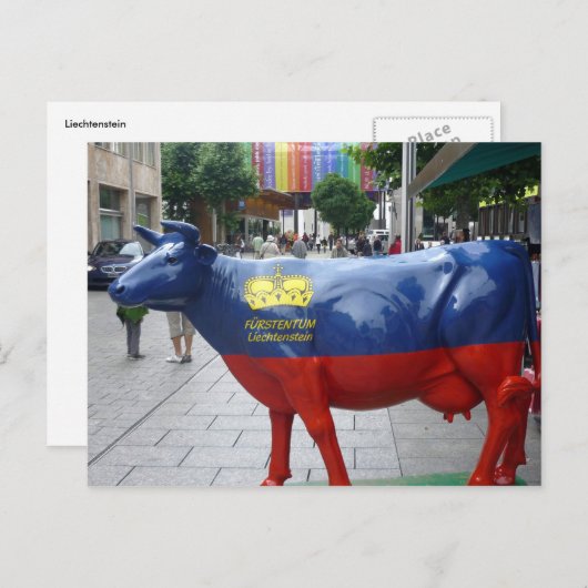 Carte Postale vache liechtenstein (Devant / Derrière)