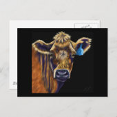 Carte Postale Vache - Lucky Nombre Sept (Devant / Derrière)