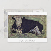 Carte Postale Vache Lying De Vincent Van Gogh. (Devant / Derrière)