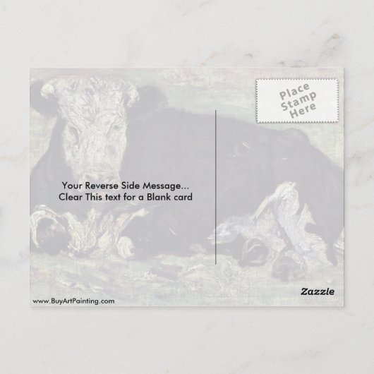 Carte Postale Vache Lying De Vincent Van Gogh. (Dos)