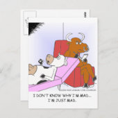 Carte Postale Vache Mad En Thérapie Drôle Cadeaux Et Objets de c (Devant / Derrière)