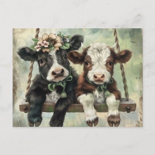 Carte Postale Vache mignonne (Devant)