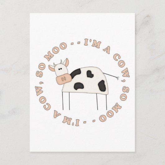Carte Postale Vache Moo (Devant)