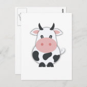 Carte Postale Vache moo mignonne (Devant / Derrière)