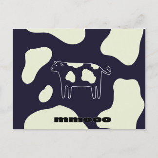 Carte Postale Vache noir et blanc