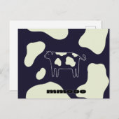 Carte Postale Vache noir et blanc (Devant / Derrière)