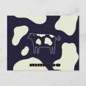 Carte Postale Vache noir et blanc (Devant)