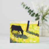 Carte Postale Vache noire dans un pré par Georges Seurat (Debout devant)