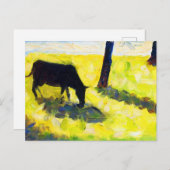 Carte Postale Vache noire dans un pré par Georges Seurat (Devant / Derrière)