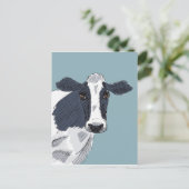 Carte Postale Vache peinte en bleu (Debout devant)