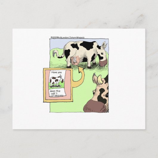Carte Postale Vache Perdue Cadeaux et Objets de Collection Drôle (Devant)
