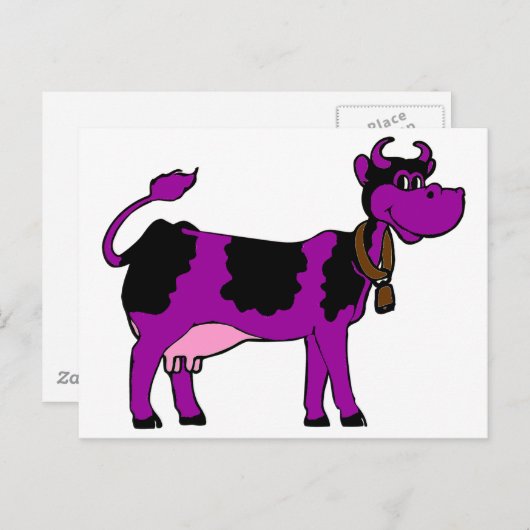 Carte Postale Vache pourpre (Devant / Derrière)