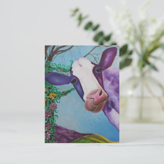 Carte Postale Vache pourpre (Debout devant)