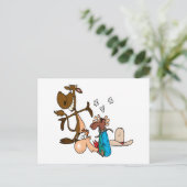 Carte Postale vache roping rodéo cow-boy littéralement (Debout devant)