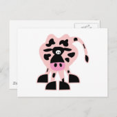 Carte Postale vache rose (Devant / Derrière)