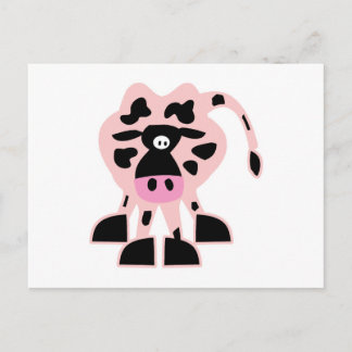 Carte Postale vache rose