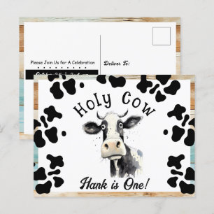 Carte Postale Vache sacrée 1er anniversaire aquarelle