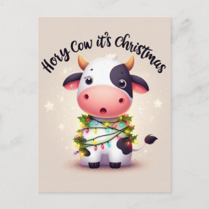 Carte Postale Vache sacrée adorable c'est Noël