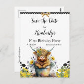 Carte Postale Vache Sainte Premier Anniversaire, Sauvegarder la  (Devant / Derrière)