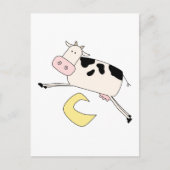 Carte Postale Vache saute sur la lune T-shirts et cadeaux (Devant)