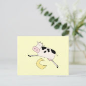 Carte Postale Vache saute sur la lune T-shirts et cadeaux (Debout devant)