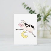 Carte Postale Vache saute sur la lune T-shirts et cadeaux (Debout devant)