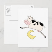 Carte Postale Vache saute sur la lune T-shirts et cadeaux (Devant / Derrière)