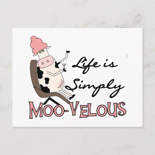 Carte Postale Vache Simply Tshirts et cadeaux Moo-velous (Devant)