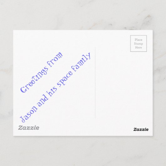 Carte Postale Vache spatiale volant dans l'espace (Dos)