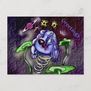 Carte Postale Vache spatiale volant dans l'espace