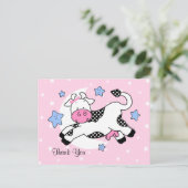 Carte Postale Vache sur lune Merci bébé (Debout devant)