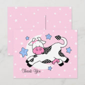 Carte Postale Vache sur lune Merci bébé (Devant / Derrière)