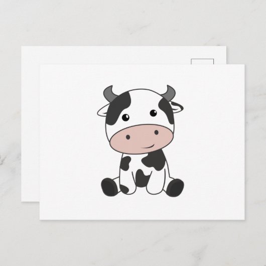 Carte Postale Vache Vache Vache Bébé Vache Vache Pattes mignonne (Devant / Derrière)