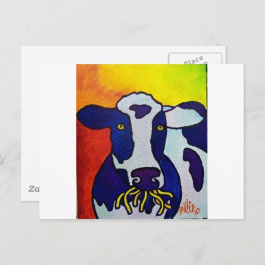 Carte Postale Vache Wow piliero (Devant / Derrière)