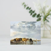 Carte Postale Vaches Aelbert Cuyp dans une rivière (Debout devant)