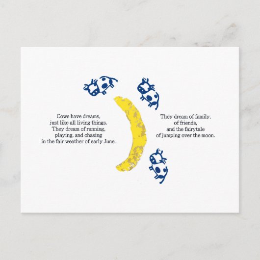 Carte postale Vaches au-dessus de la lune (Devant)