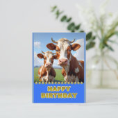 Carte Postale vaches d'anniversaire (Debout devant)