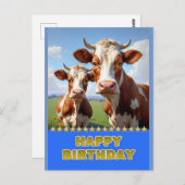Carte Postale vaches d'anniversaire (Devant / Derrière)