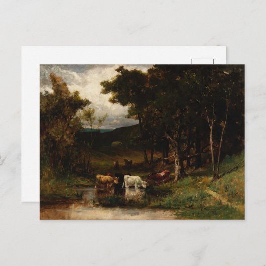 Carte Postale Vaches dans le ruisseau près des arbres - Edward B (Devant / Derrière)