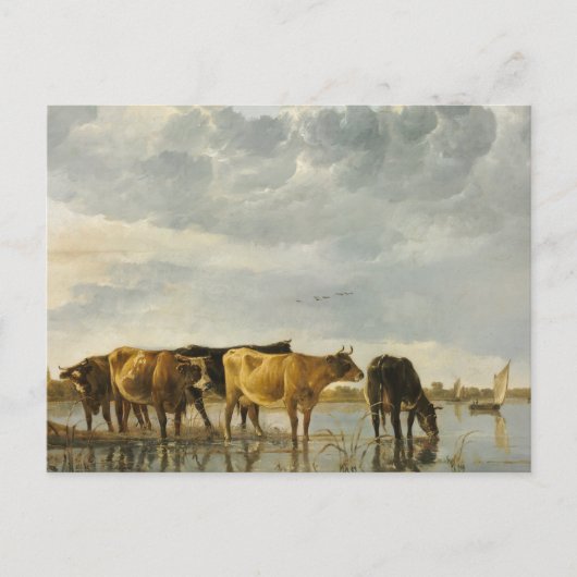 Carte Postale Vaches dans une rivière Aelbert Cuyp (Devant)