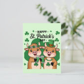 Carte Postale Vaches de Jour de la Saint Patrick adorables (Debout devant)