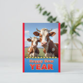 Carte Postale vaches de la nouvelle année (Debout devant)