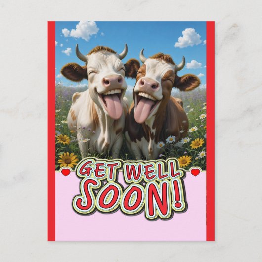 Carte Postale vaches drôles (Devant)