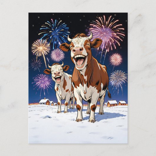 Carte Postale vaches drôles (Devant)
