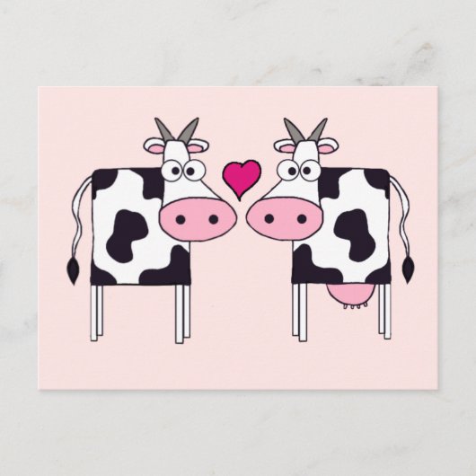 Carte Postale Vaches en amour (Devant)