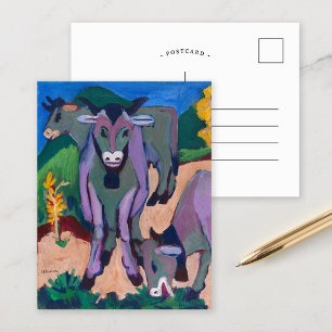 Carte Postale Vaches en automne   Ernst Ludwig Kirchner