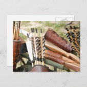 Carte Postale Vaches, flèches et quais de tir à l'arc (Devant / Derrière)